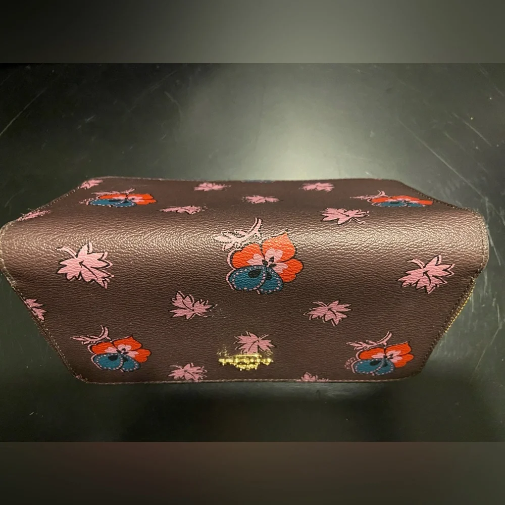 GUC COACH Mini Christie Carryall & Matching Wallet Set Wildflower Print Oxblood - Picture 15 of 15